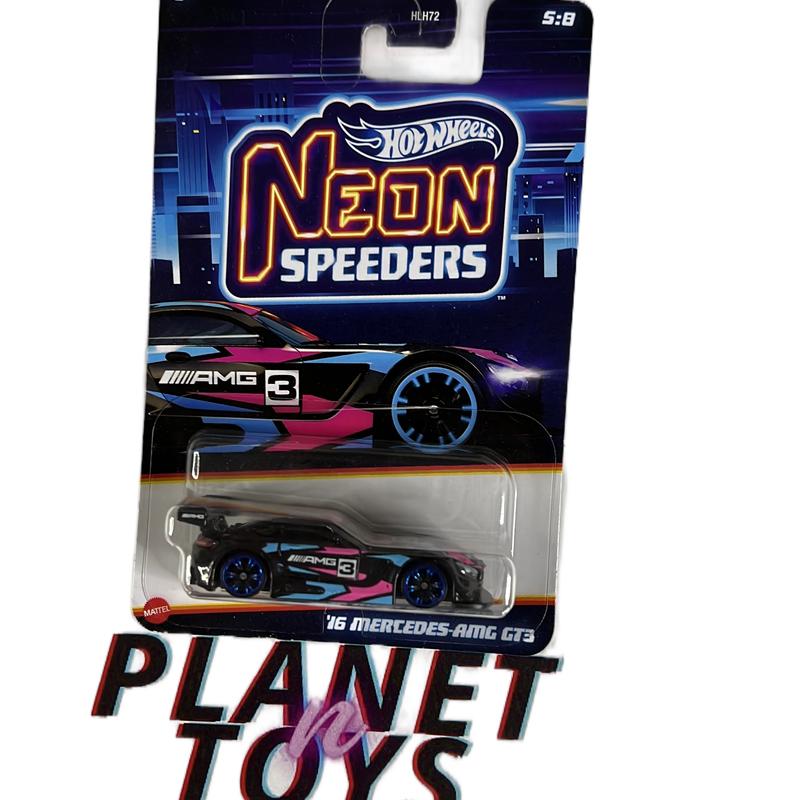 Hot wheels series neon speeders diecast car - scale 1:64 set 7 8