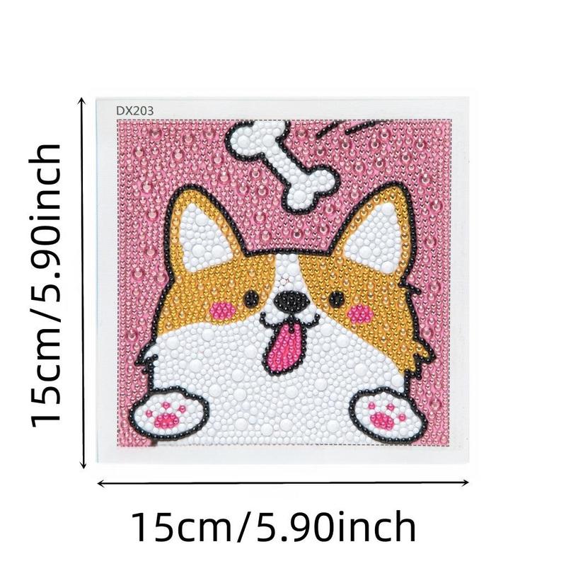 Cute Animals Pattern Diamonds Art Colorful Painting Kit, 1 Set DIY Diamonds Mosaic Crafts without Frame, DIY Decorative Painting for Bedroom Living Room Office