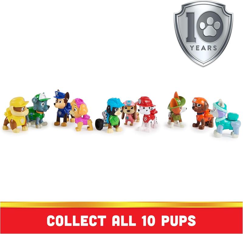 PAW Patrol 10th Anniversary All Paws On Deck Toy Figures Gift Pack with 10 Collectible Action Figures for Kids Ages 3 and Up