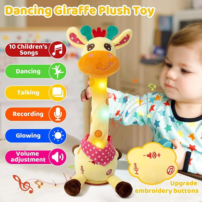 Singing Dancing Plush Toys, Mimicking Talking & Recording Toys, Soft Glowing Stuffed Toy Gift for Girls Boys