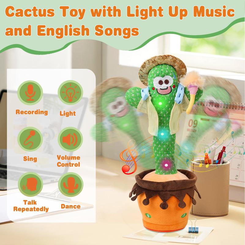 Talking Cactus Toys Christmas Gifts, Dancing Mimicking Repeat What You Say, Gift for Boys and Girls