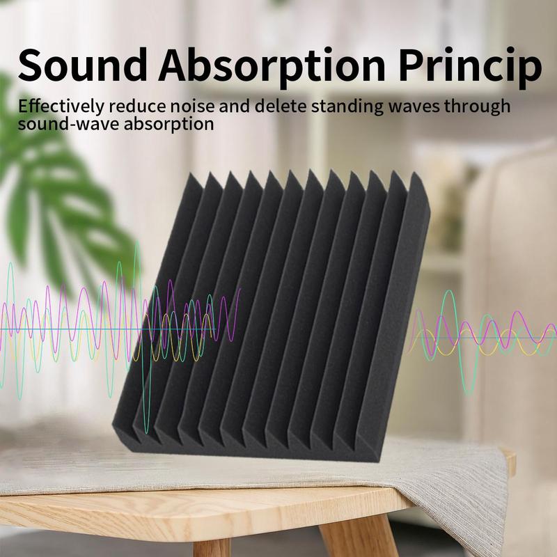 Studio Acoustic Foam Panels, 24pcs set Soundproof Wall Top Sound Absorbing Insulation High-density Noise Canceling Foam Panels, Christmas Gift