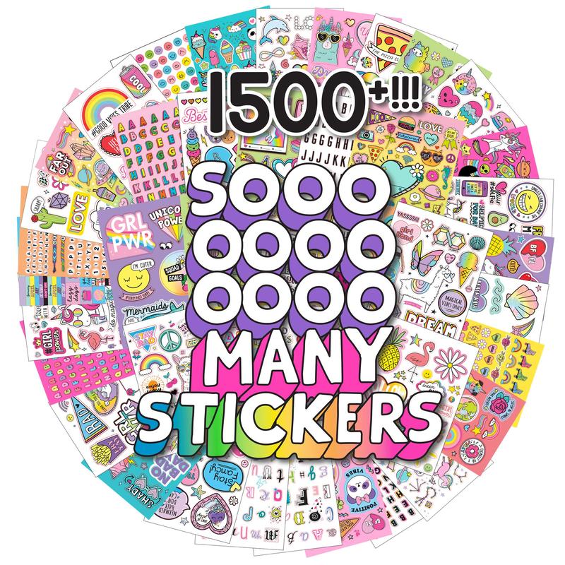 DIY 1500+ stickers, cute. Sticker book, funny handmade stickers for girls