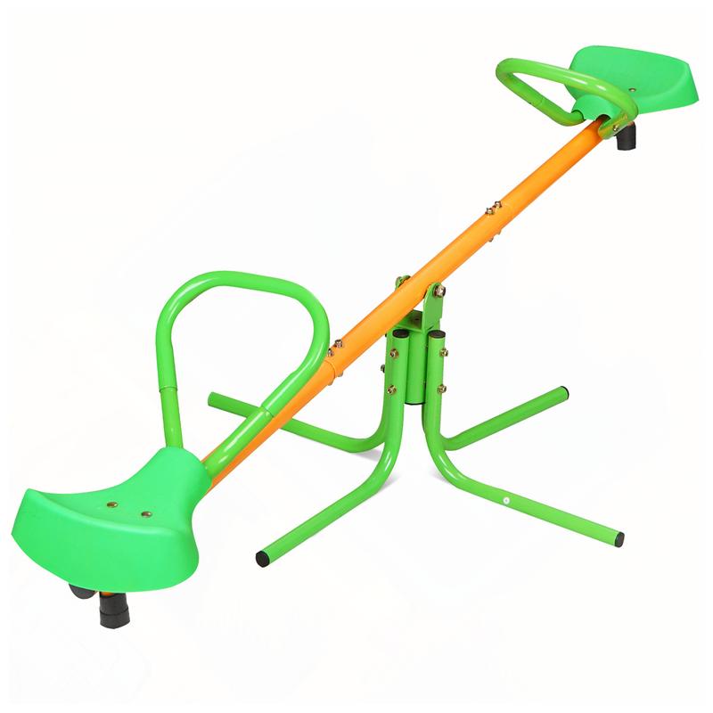 Outdoor Playground Equipment-360 Degree Rotation Kids Spinning Seesaw   Sit and Spin Teeter Totter with Comfortable Seat & Handle for Backyard, perfect for two children aged 3-8