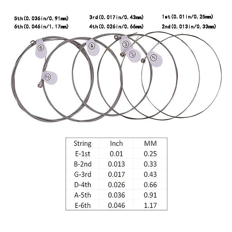 Electric Guitar String, 6 Counts set Anti-rust Coated Guitar String with Number Label, Guitar Accessories for Electric Guitar, Music Accessories