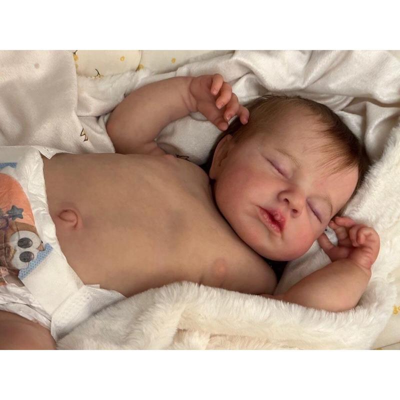 [IN STOCK] Realistic Reborn Baby Doll Full Body Silicone Waterproof 20 Inch Real Looking Lifelike Sleeping Newborn Baby Girl Dolls Loulou Life Like Toddler Washable Baby Doll