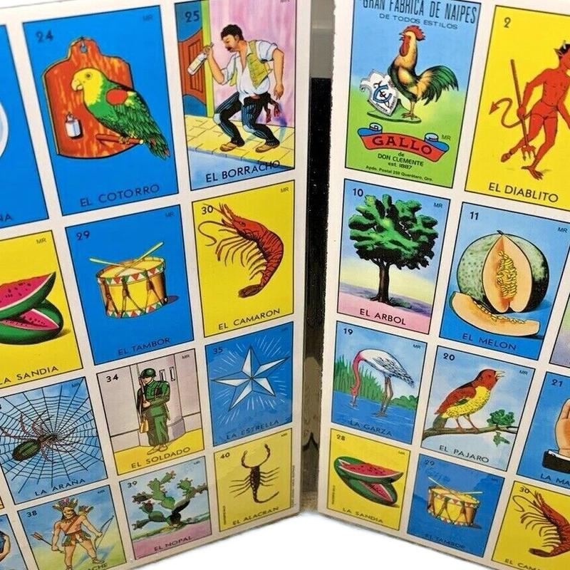 Original Jumbo Loteria Game Set in Spanish, Mexican Loteria for 10 Players table games