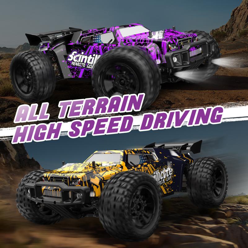 DEERC 206E 1:10 Scale RC Car Brushless Large 60km h RC Monster Truck High Speed with 2.4GHz Control and Cool Headlights