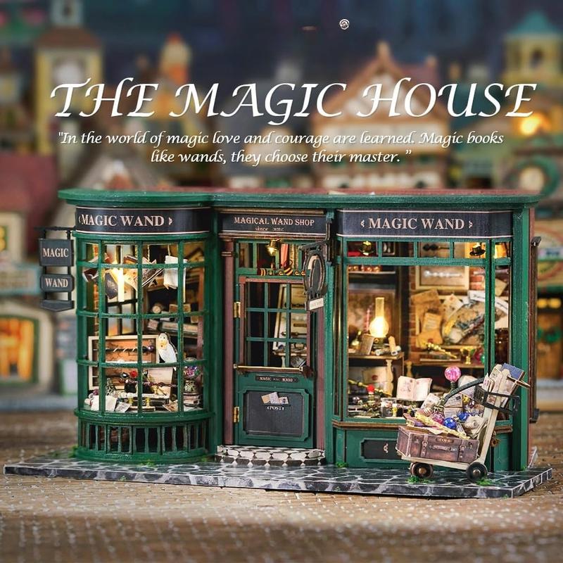 DIY Miniature Dollhouse Kit, DIY Wooden Dollhouse Kit Miniature House Kit, Creative Room Idea(Magic House)