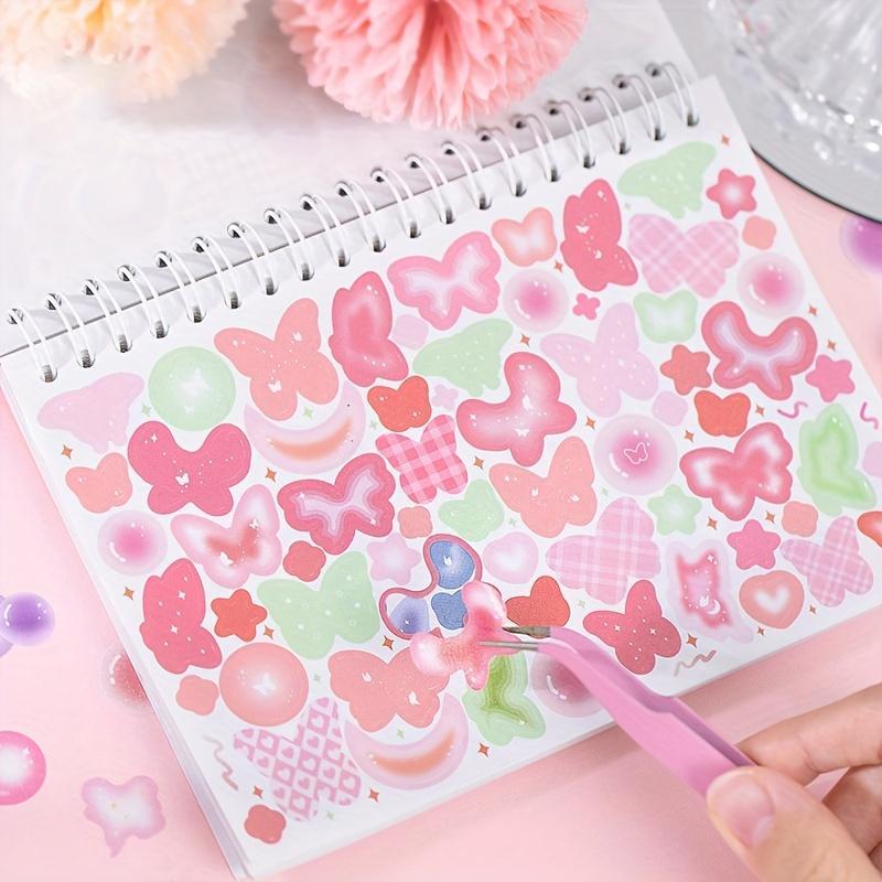 Cartoon Coil Sticker Book, 50pcs set Cute Heart Star Pattern DIY Decoration Sticker Book, for Scrapbook & Journal