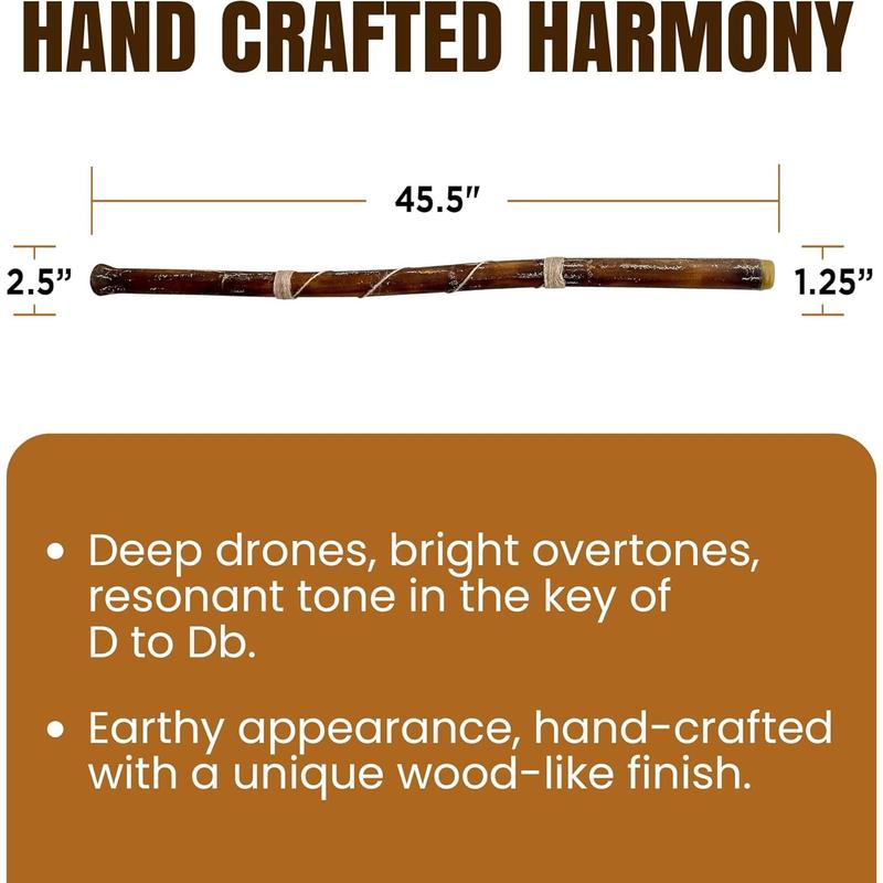 Modern Didgeridoo Instrument – Hand-fired with Beeswax Mouthpiece, Durable and Lightweight, Ideal for Beginners – Key of D