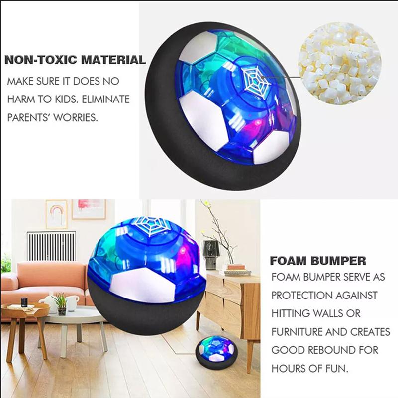 Hover Soccer Ball Football Toy Set LED Light Rechargeable Bumper Sports Games