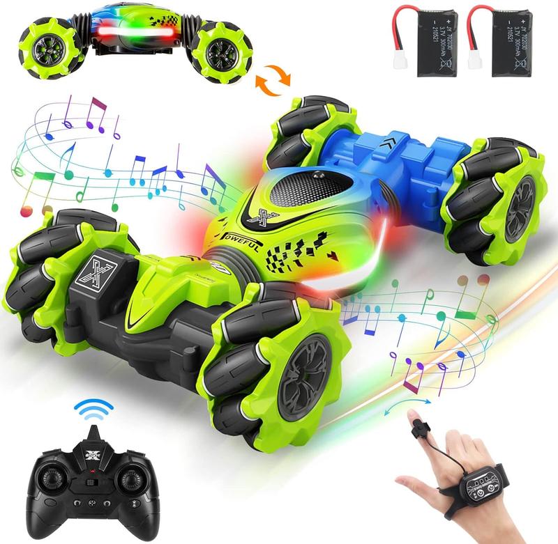 Gesture Sensing RC Stunt Car - 4WD Offroad Twist Car with 360° Rotation, Lights & Music, Perfect Birthday Gift for Kids 6-12