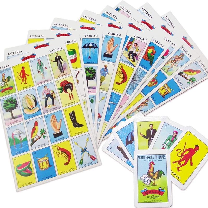 Original Jumbo Loteria Game Set in Spanish, Mexican Loteria for 10 Players table games