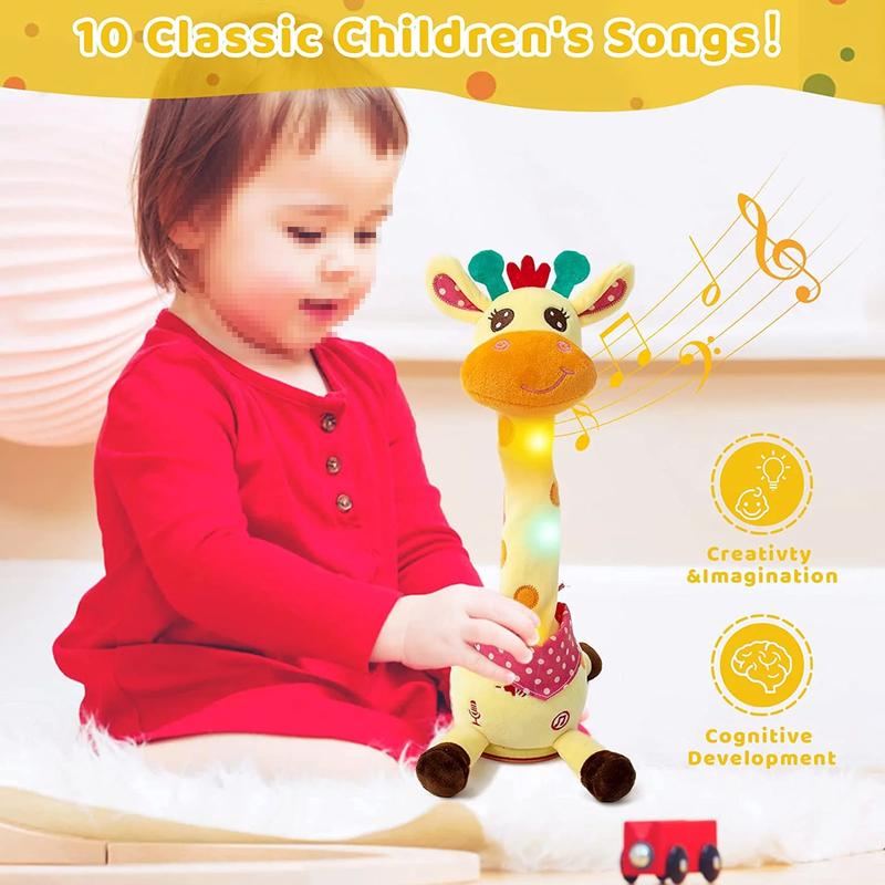 Singing Dancing Plush Toys, Mimicking Talking & Recording Toys, Soft Glowing Stuffed Toy Gift for Girls Boys