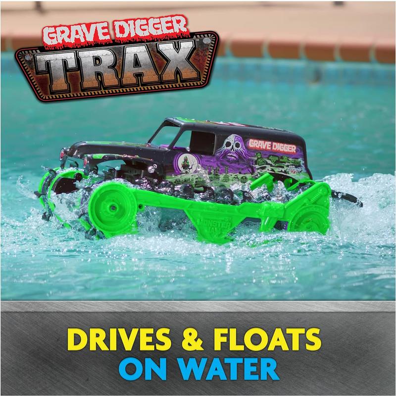 YKTK1 Official Grave Digger Trax All-Terrain Remote Control Outdoor Vehicle, 1:15 Scale, Kids Toys for Boys and Girls Ages 4-6+