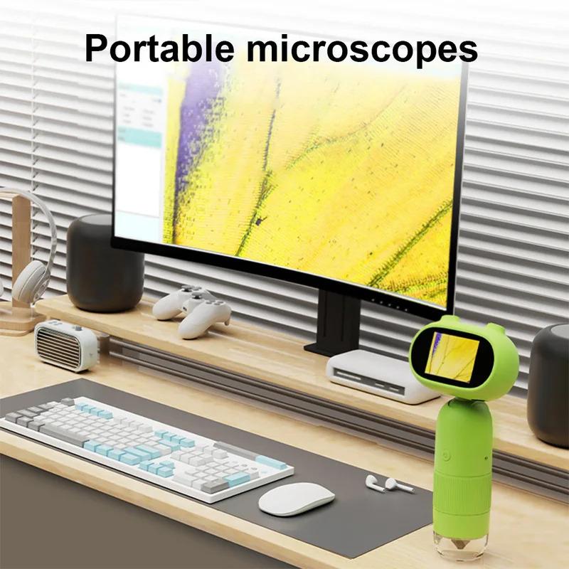 1000x Kids Microscope Electronic Magnifier Camera 200 Megapixels Educational Science Toys with 8 LED Light Photo Video Function