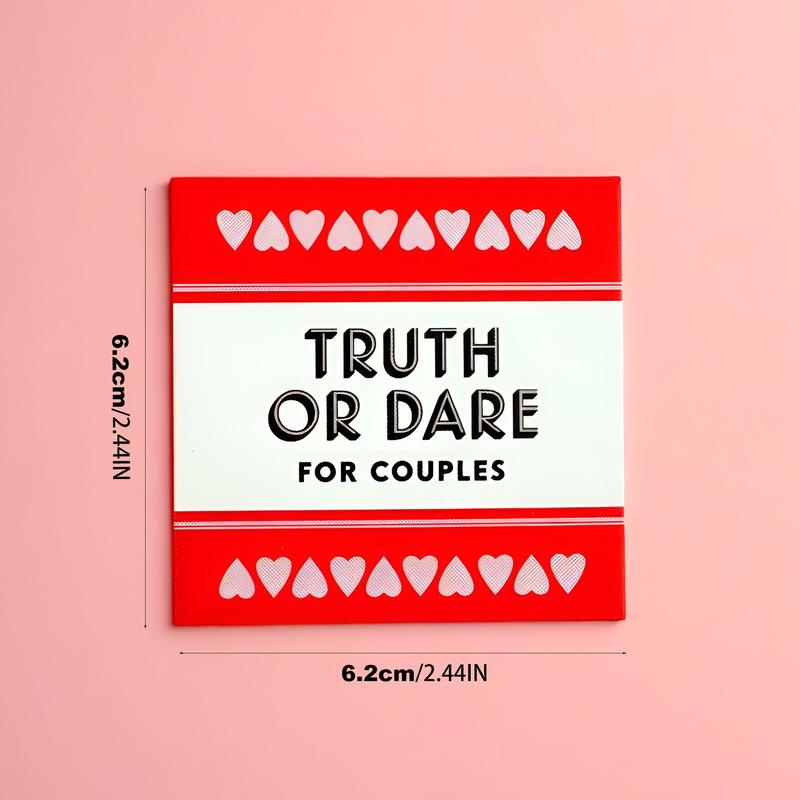 Truth Or Dare Themed Card Game, 1 Box Adult Couples & Family Game Cards, Party Game Supplies for Indoor & Outdoor