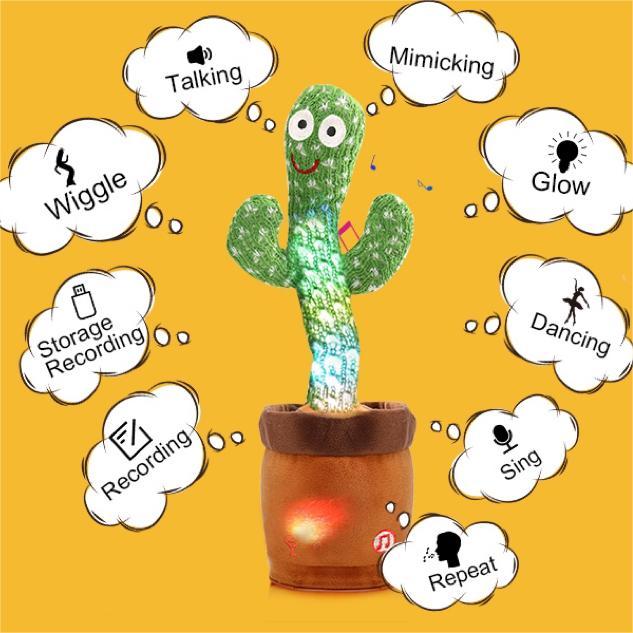 Talking Cactus Toys Christmas Gifts, Dancing Mimicking Repeat What You Say, Gift for Boys and Girls