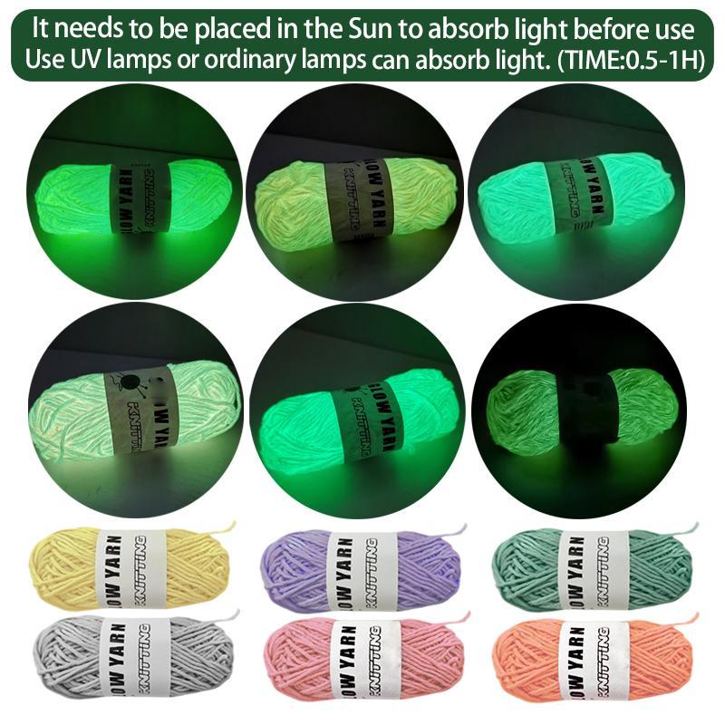 Luminous Yarn (1 Roll), DIY Yarn for Crochet, Knitting, Handmade Knitting Yarn for DIY Craft