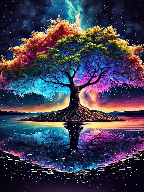 Diamond Painting Kits for Adults.Tree of Life Diamond Art Full Drill Round Gem Art 5D Diamond Dots Suitable Home Wall Decor 12x16inch