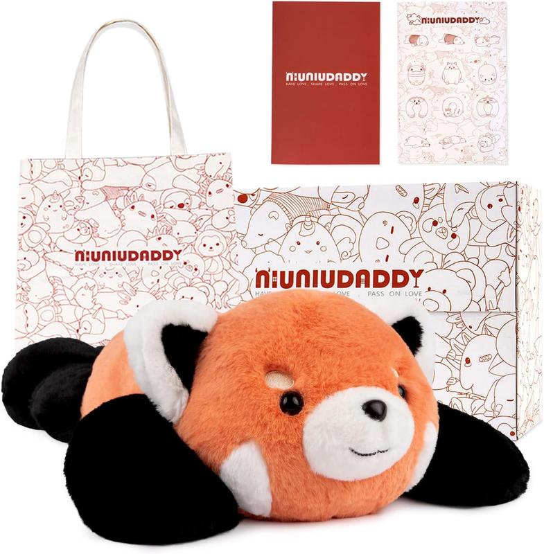 NiuniuDaddy Red Panda Weighted Stuffed Animals for Anxiety, 3.3lb Weighted Plush Red Panda Toys weighted  stuffed plushie weighted  stuffed