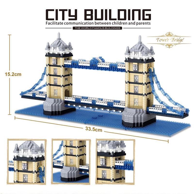 London Tower Bridge Building Blocks Toy (1410pcs set), 3D Assembled Puzzle Toy, Model Ornament, Home Decoration, Birthday Gift