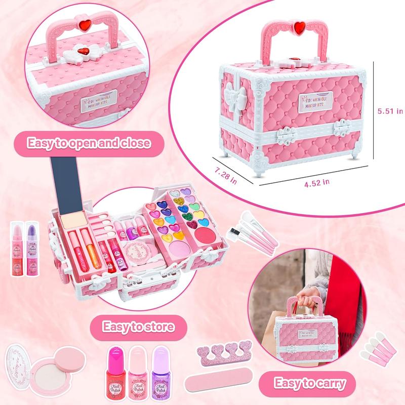 Kids Makeup Kit Girls Toys -  Little Girls Make up Set Safe & Non Toxic Makeup for Toddlers Children Princess, Christmas Birthday Gifts