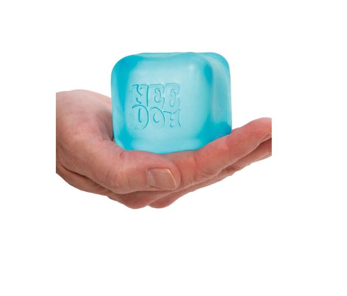 Schylling NeeDoh Nice Cube - Sensory Fidget Toy for Your Mellow and Chill - Square Shape with Groovy Goo Filling in Assorted Colors Blue Pink Purple