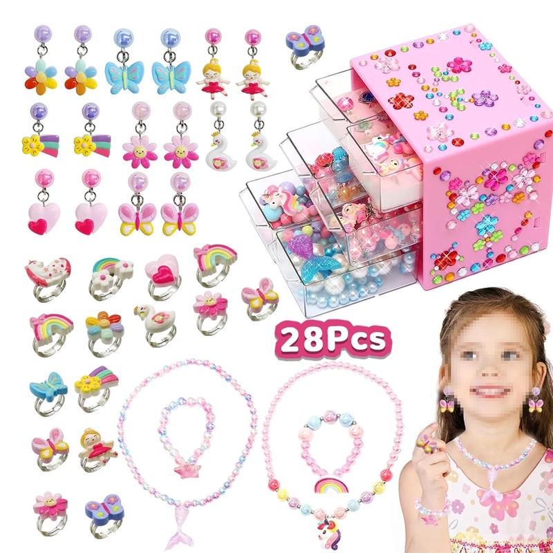 Pretend Play Toy for Little Girl Princess Toys Birthday Gift Christmas Jewelry Toy for Kid Girls Age 4 5 6 7 8 9 10 Years