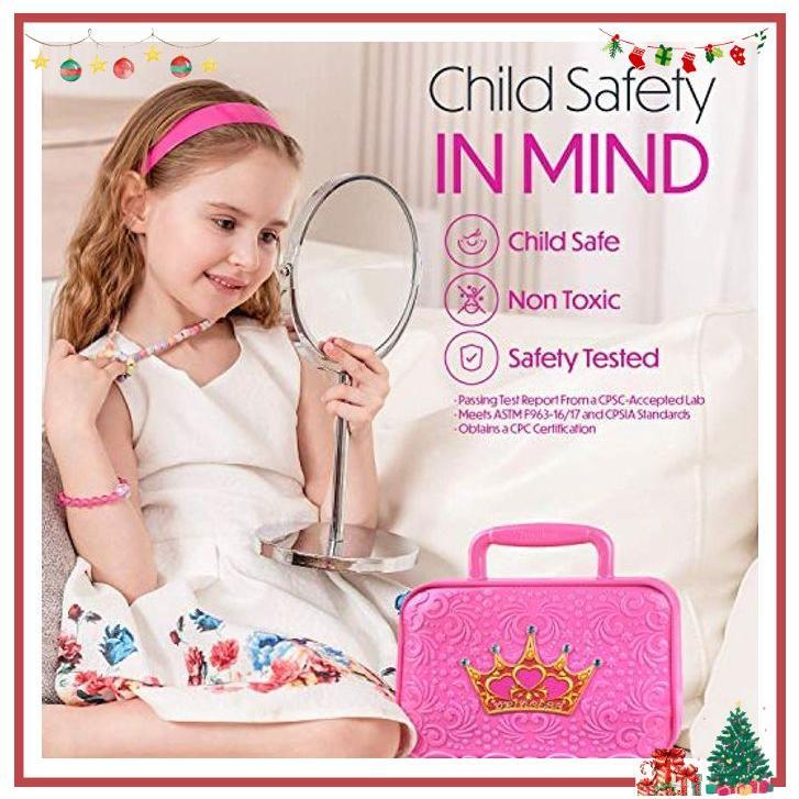 Toysical Kids Makeup Kit for Girl - Real, Non Toxic Makeup for Kids kit with Remover, Washable Toddler Makeup Kit - Princess Birthday Gift Pretend Play Makeup for Ages 3 4 5 6 7 8 9 10 Years Old