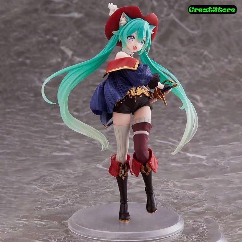 Hatsune Miku Wonderland Figure - Puss in Boots Figure Girl 18 cm, Perfect for Display and Collectors