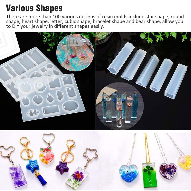 229Pcs Silicone Resin Molds - DIY Jewelry Making Molds Kit,Jewelry Making Tool,DIY Craft Supplies,Epoxy Resin Molds