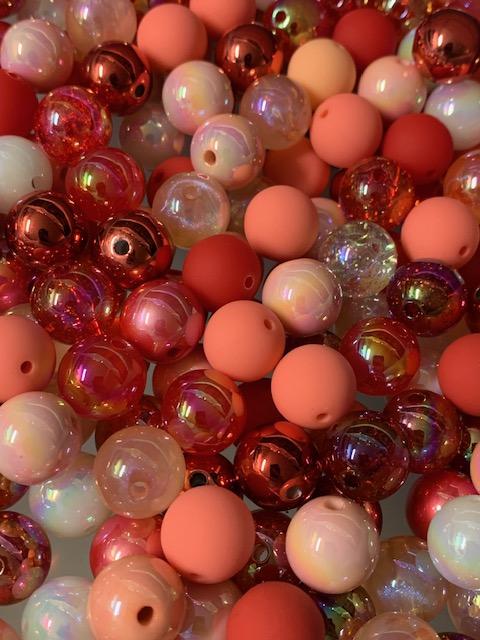 Color Mix 20 Pack acrylic Beads for Pen and Key Chain Making - 16mm