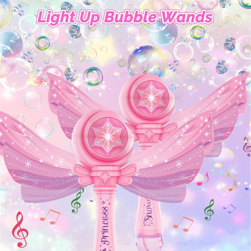 2 Packs of Princess Bubble Machine Blower Toys ,Kids's Bubble Machine with Light and Music is Suitable for Outdoor Use and Brings Joy to Children,Gifts for Boys and Girls Aged 3-8