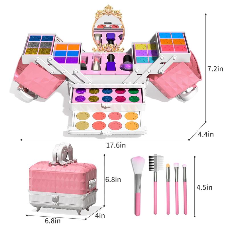 Makeup Kit - 52 PCs pretend makeup, toys washable make up, non toxic cosmetic for little, princess birthday gift