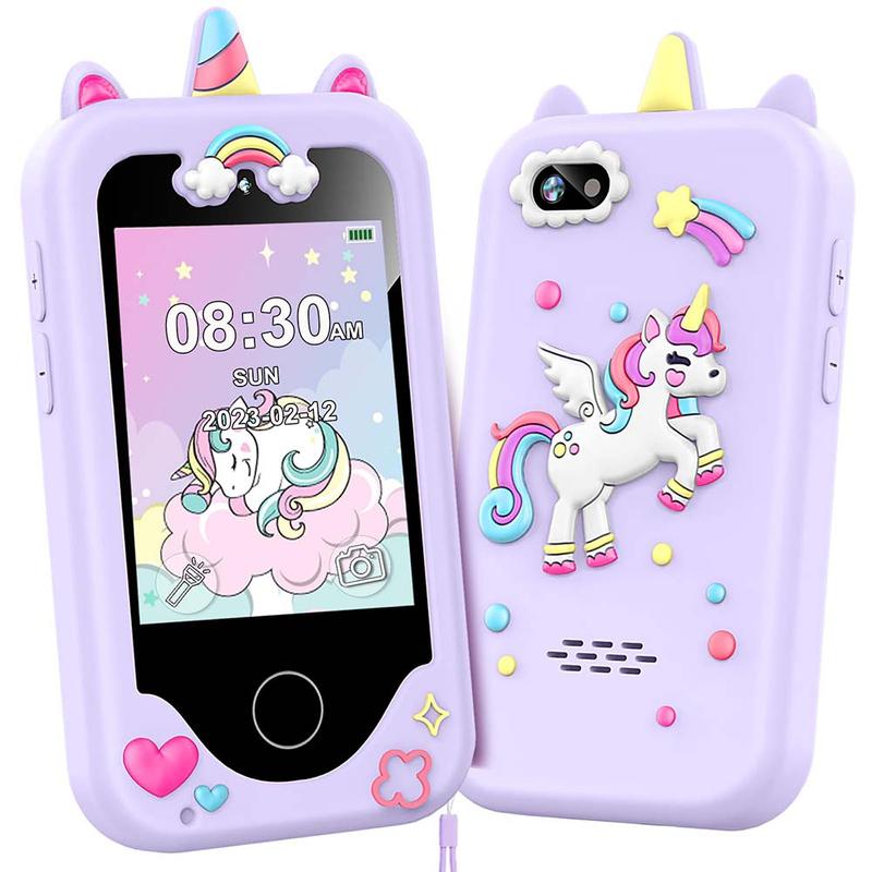 Kids smartphone for girls, birthday or Christmas gift, age 3-10, with dual cameras, games, music player, and learning features