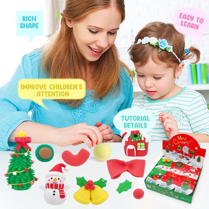 Air DIY Clay - [ Christmas Limited Edition ], 12 Boxes, Soft & Ultra Light, Safe & Non-Toxic, DIY Craft for Kids with Accessories, Tools and Tutorials