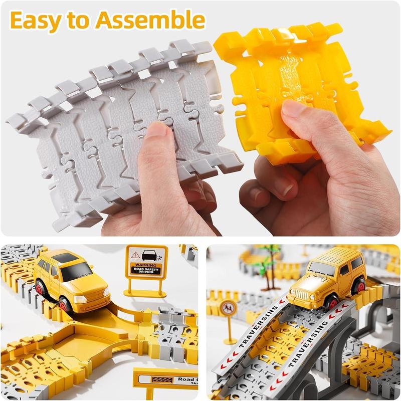 City Truck Track Toy, 236pcs set Construction Car Track Toy, Race Track Toy, Birthday Gift, Christmas Gift