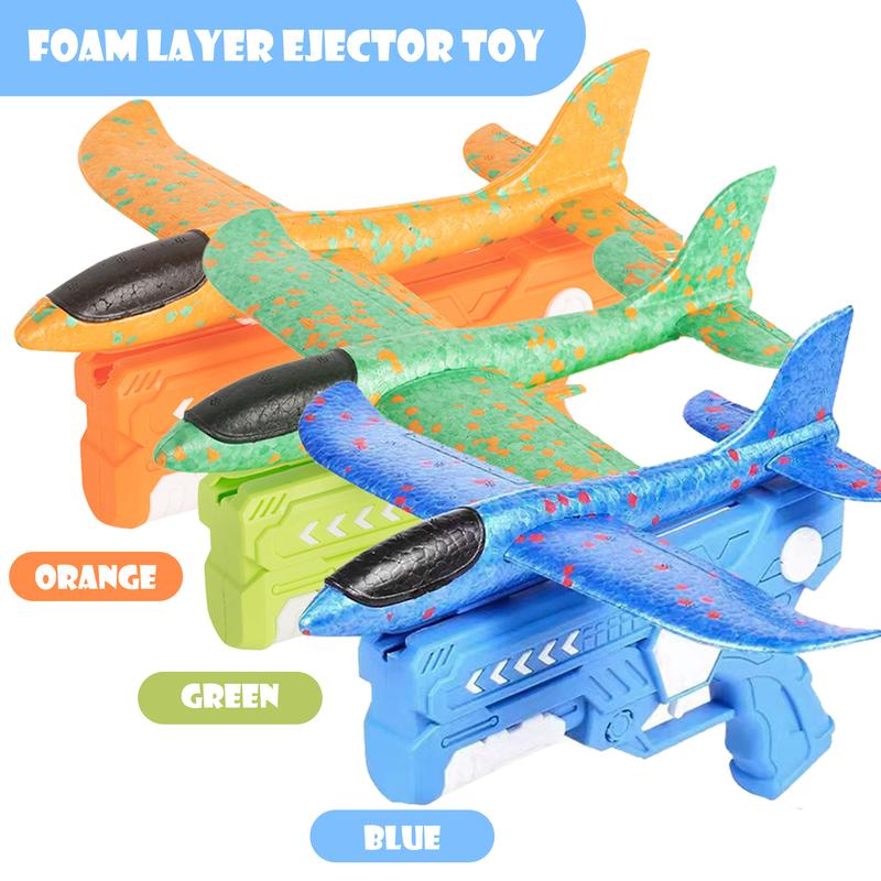 Airplane shooting toys, 1 bubble airplane launcher with 1 airplane, kids outdoor shooting toys, ejection airplane gun mode, suitable for boys and girls, three colors optional