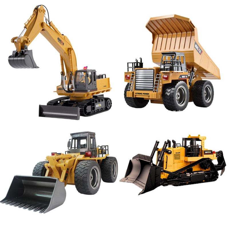 Large RC Construction Vehicles (Excavator, Bulldozer, Loader, dump truck). Educational toy gifts for boys and girls. STEM Toys