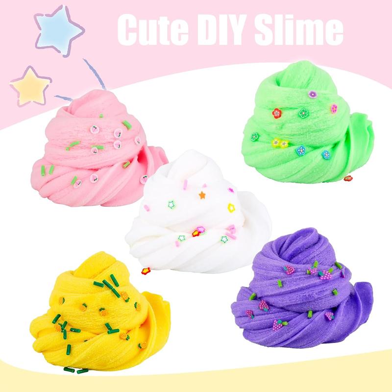 10 Pack Cloud Slime Kits with Pink Peachybbies and Red Strawberry Charms, Soft Non-Sticky, Scented DIY Toys for Kids, Birthday Gifts, Party Favours for Girls and Boys