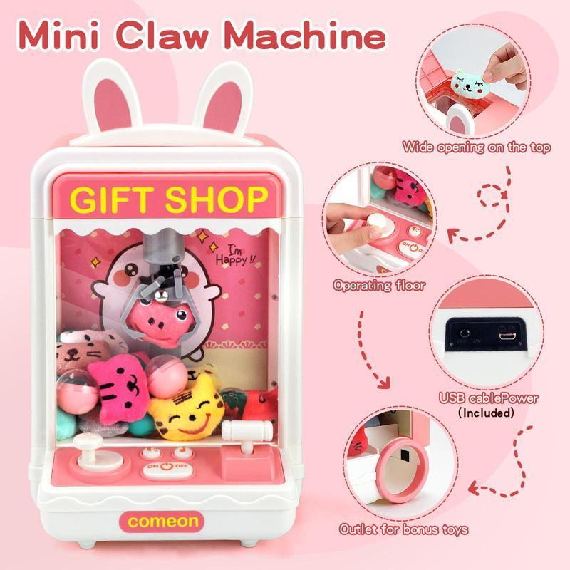 Spring Cute Rabbit Design Electronic Claw Machine Toy, 1 Set Mini Gift Shop Claw Machine Twist Egg Venting Machine, Easter Essentials Interactive Toy