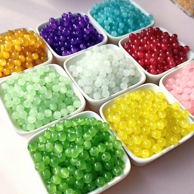 DIY [6mm ]200pcs glass beads for bracelets necklace jewelry making