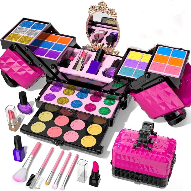 Makeup Kit - 52 PCs pretend makeup, toys washable make up, non toxic cosmetic for little, princess birthday gift