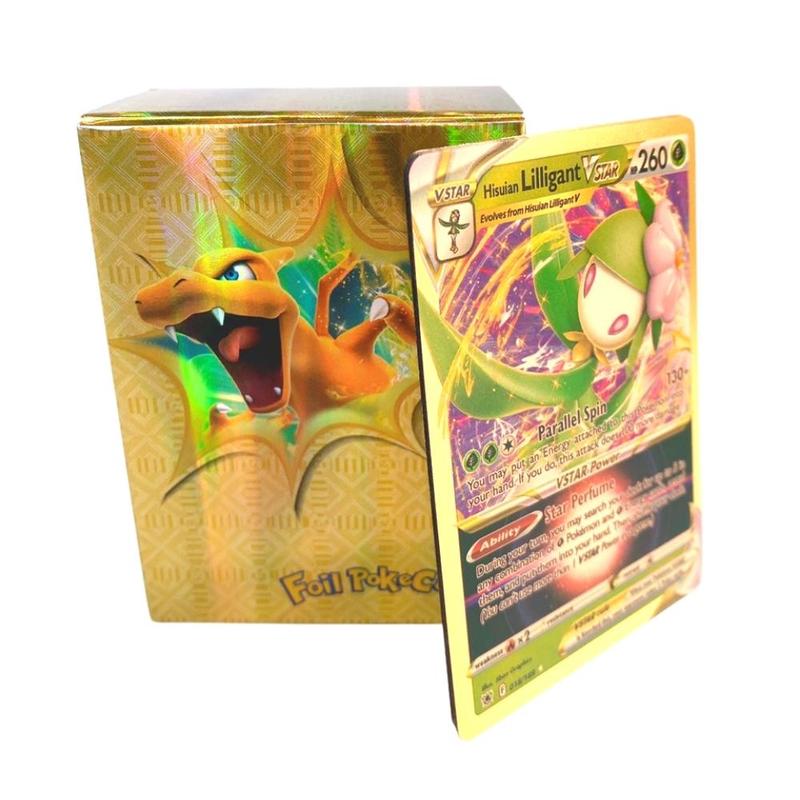 Pokemon Playing Card Set 100 Gold Plated Cards (80vmax+20vstar) New Beautiful Fighting