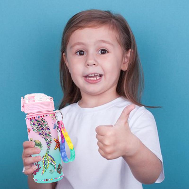 Gifts for Girls 4-12, Decorate Your Own Water Bottle Kits for Girls, Mermaid Diamond Crafts Painting Toys, Kids Water Bottle for School, Christmas and Birthday Gifts Toys for Girls