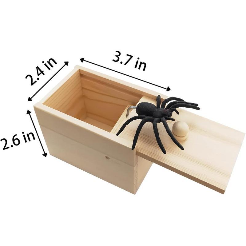 Original Spider Prank Box,Handdmade WoodenPop Out Rubber Spider Scare Box Joke ToysPrank Adults Prank Gift, Pranks for Adults Stuff