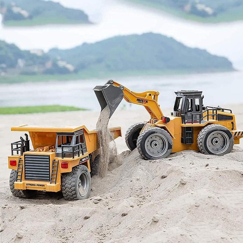 Large RC Construction Vehicles (Excavator, Bulldozer, Loader, dump truck). Educational toy gifts for boys and girls. STEM Toys