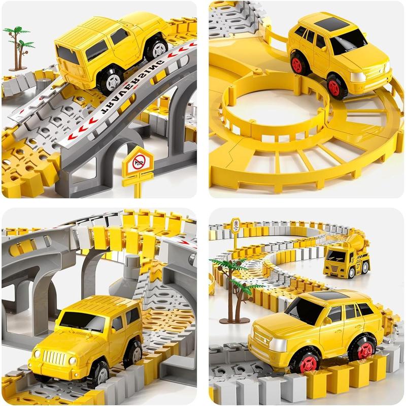 City Truck Track Toy, 236pcs set Construction Car Track Toy, Race Track Toy, Birthday Gift, Christmas Gift